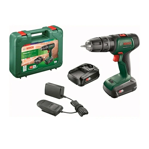 Дрель-шуруповерт аккумуляторная с двумя аккумуляторами и зу BOSCH UNIVERSALDRILL 18V DIY 06039D4102 Дрели и шуруповерты