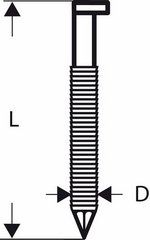 Гвоздь с d-образной головкой в обойме под углом 34 градуса для пневматических молотков BOSCH 2 608 200 022 Наборы ключей