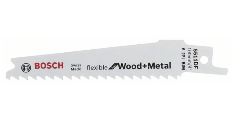 Полотно пильное сабельное для сабельных пил BOSCH S 511 DF FLEXIBLE FOR WOOD AND METAL 2 608 657 723 Сабельные пилы