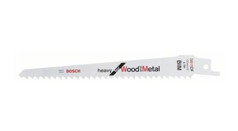 Полотно пильное сабельное для сабельных пил BOSCH S 611 DF HEAVY FOR WOOD AND METAL 2 608 656 271 Сабельные пилы