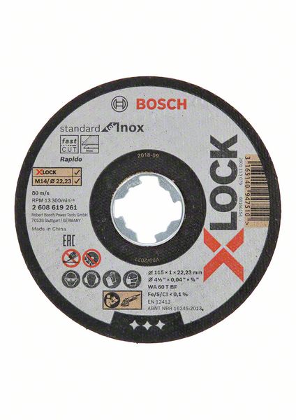 BOSCH X-LOCK STANDARD FOR INOX 2 608 619 261 Паркетно-шлифовальные машины