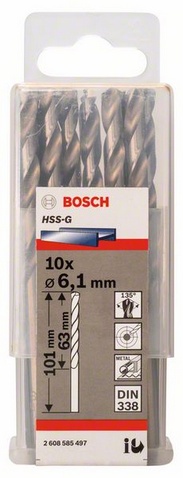 Сверло спиральное для дрелей и шуруповертов BOSCH HSS 2 608 585 497 Дрели и шуруповерты