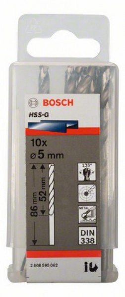 Сверло спиральное для дрелей и шуруповертов BOSCH HSS 2 608 595 062 Дрели и шуруповерты