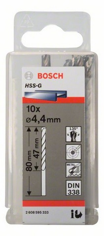 Сверло спиральное для дрелей и шуруповертов BOSCH HSS 2 608 595 333 Дрели и шуруповерты