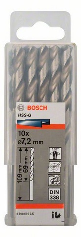 Сверло спиральное для дрелей и шуруповертов BOSCH HSS 2 608 595 337 Дрели и шуруповерты