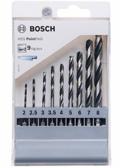 Набор спиральных сверл с шестигранным хвостом BOSCH HSS POINTTEQ 2 607 002 826 Наборы ключей