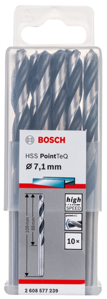 Сверло по металлу для дрелей и шуруповертов BOSCH HSS POINTTEQ 2 608 577 239 Дрели и шуруповерты