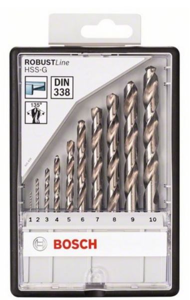 Набор из 6 сверл по металлу для безударных дрелей/шуруповертов BOSCH ROBUST LINE HSS-G 2 607 010 535 Дрели и шуруповерты