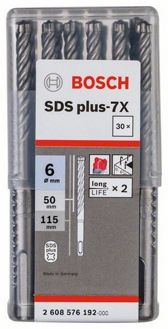 Сверло для перфораторов с режимом сверления BOSCH SDS PLUS-7X 2 608 576 192 Перфораторы