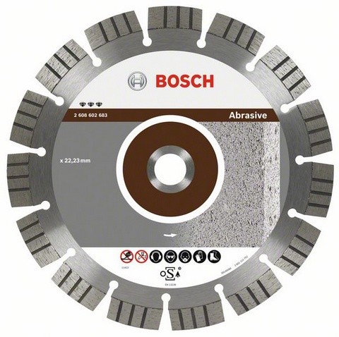 Диск алмазный отрезной для больших УШМ со стопорной гайкой BOSCH BEST FOR ABRASIVE 2 608 602 682 Дрели алмазного бурения