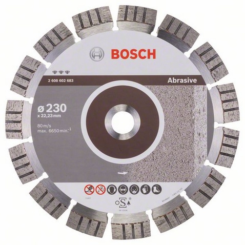 Диск алмазный отрезной для больших УШМ со стопорной гайкой BOSCH BEST FOR ABRASIVE 2 608 602 683 Дрели алмазного бурения