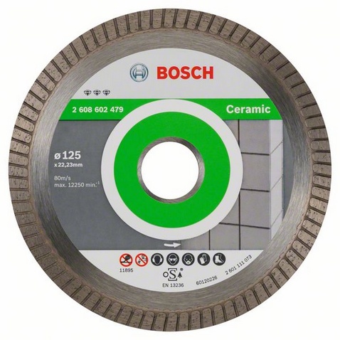 Диск алмазный отрезной для малых УШМ BOSCH BEST FOR CERAMIC EXTRA CLEAN TURBO 2 608 602 479 Дрели алмазного бурения