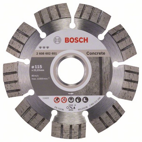 Диск алмазный отрезной для малых УШМ BOSCH BEST FOR CONCRETE 2 608 602 651 Дрели алмазного бурения