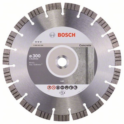 Диск алмазный отрезной для больших УШМ со стопорной гайкой BOSCH BEST FOR CONCRETE 2 608 602 656 Дрели алмазного бурения