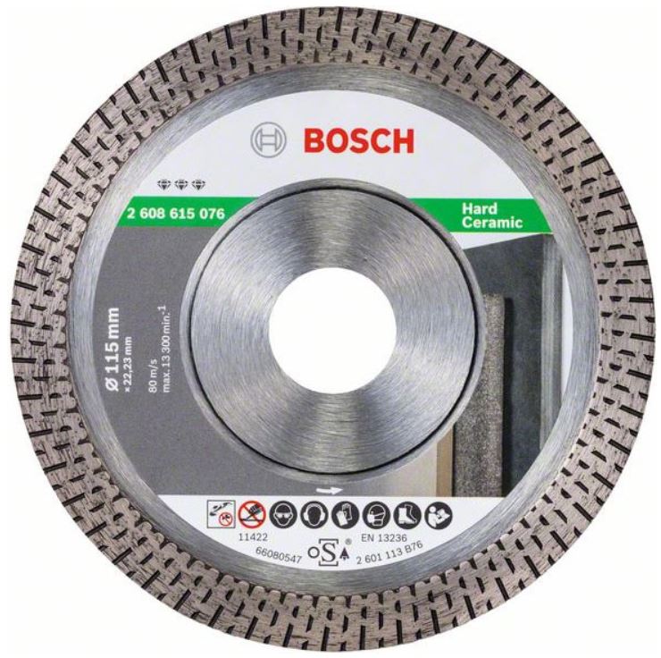 Диск алмазный отрезной для малых УШМ BOSCH BEST FOR HARD CERAMIC 2 608 615 076 Дрели алмазного бурения