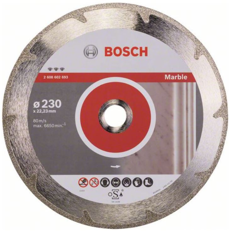 Диск алмазный отрезной для больших УШМ со стопорной гайкой BOSCH BEST FOR MARBLE 2 608 602 693 Дрели алмазного бурения