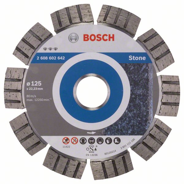 Диск алмазный отрезной для малых УШМ BOSCH BEST FOR STONE 2 608 602 642 (2608602642) Дрели алмазного бурения