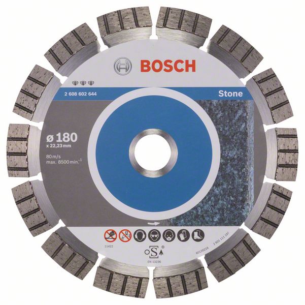 Диск алмазный отрезной для больших УШМ со стопорной гайкой BOSCH BEST FOR STONE 2 608 602 644 Дрели алмазного бурения