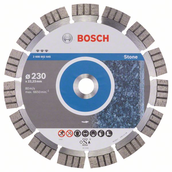 Диск алмазный отрезной для больших УШМ со стопорной гайкой BOSCH BEST FOR STONE 2 608 602 645 Дрели алмазного бурения