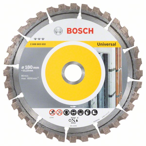 Диск алмазный отрезной для больших УШМ со стопорной гайкой BOSCH BEST FOR UNIVERSAL 2 608 603 632 Дрели алмазного бурения