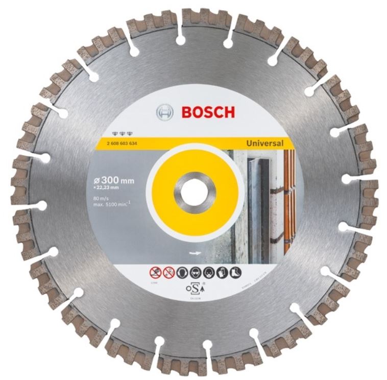 Диск алмазный отрезной для больших УШМ со стопорной гайкой BOSCH BEST FOR UNIVERSAL 2 608 603 634 Дрели алмазного бурения