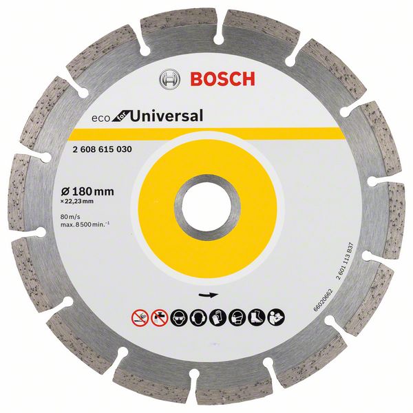 Диск алмазный отрезной для больших УШМ со стопорной гайкой BOSCH ECO FOR UNIVERSAL SEGMENTED 2 608 615 030 Дрели алмазного бурения