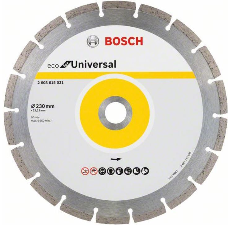 Диск алмазный отрезной для больших УШМ со стопорной гайкой BOSCH ECO FOR UNIVERSAL SEGMENTED 2 608 615 031 Дрели алмазного бурения