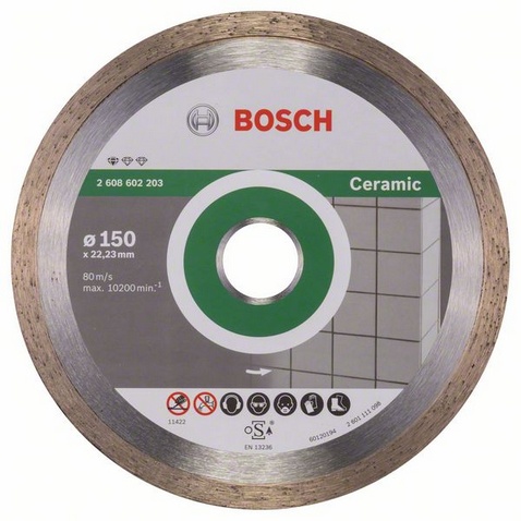 Диск алмазный отрезной для больших УШМ со стопорной гайкой BOSCH STANDARD FOR CERAMIC 2 608 602 203 Дрели алмазного бурения