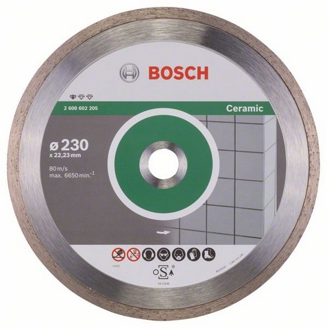 Диск алмазный отрезной для больших УШМ со стопорной гайкой BOSCH STANDARD FOR CERAMIC 2 608 602 205 Дрели алмазного бурения