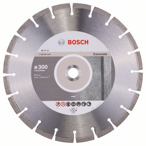 Диск алмазный отрезной для больших УШМ со стопорной гайкой BOSCH STANDARD FOR CONCRETE 2 608 602 542 Дрели алмазного бурения