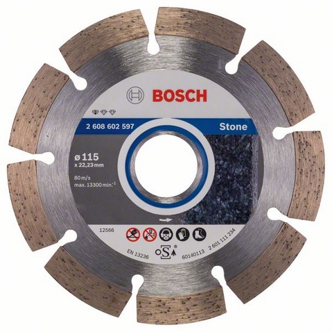 Диск алмазный отрезной для малых УШМ BOSCH STANDARD FOR STONE 2 608 602 597 Дрели алмазного бурения