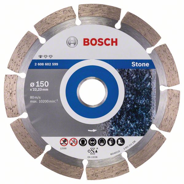 Диск алмазный отрезной для больших УШМ со стопорной гайкой BOSCH STANDARD FOR STONE 2 608 602 599 Дрели алмазного бурения