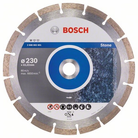 Диск алмазный отрезной для больших УШМ со стопорной гайкой BOSCH STANDARD FOR STONE 2 608 602 601 Дрели алмазного бурения