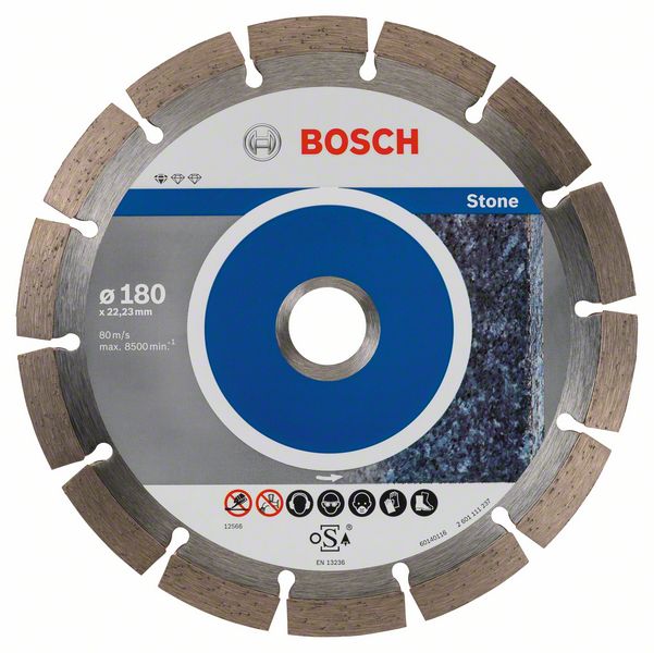 Диск алмазный отрезной для больших УШМ со стопорной гайкой BOSCH STANDARD FOR STONE 2 608 603 237 Дрели алмазного бурения