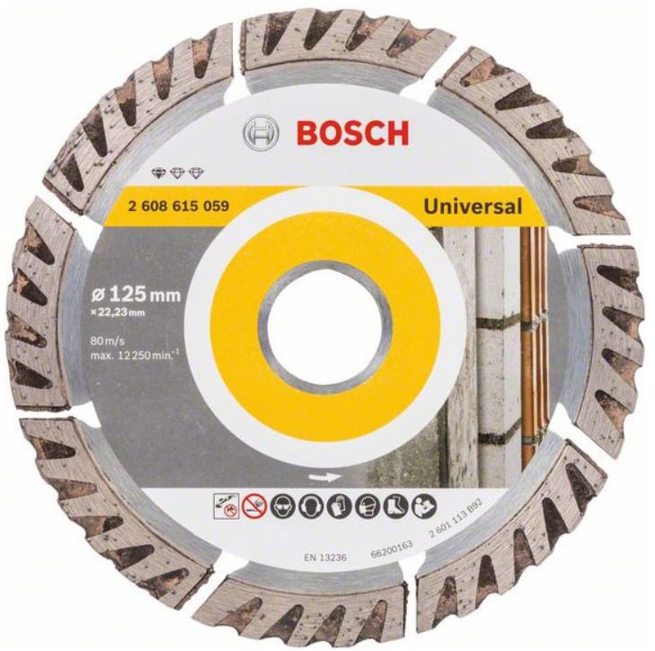 Диск алмазный отрезной для малых УШМ BOSCH STANDARD FOR UNIVERSAL 2 608 615 059 Дрели алмазного бурения