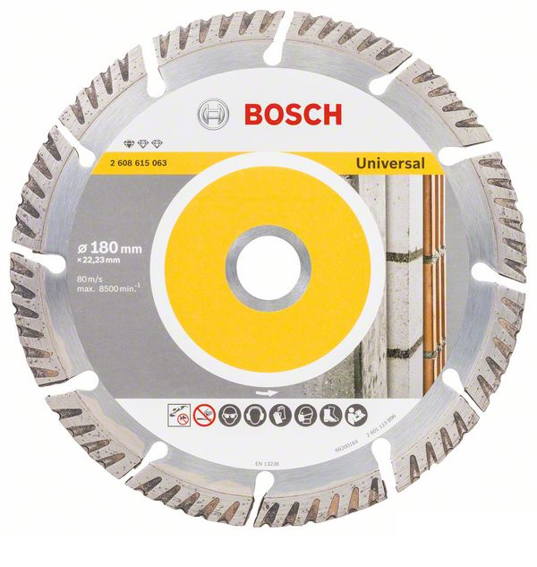 Диск алмазный отрезной для больших УШМ со стопорной гайкой BOSCH STANDARD FOR UNIVERSAL 2 608 615 063 Дрели алмазного бурения