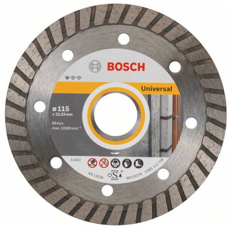 Диск алмазный отрезной для малых УШМ BOSCH STANDARD FOR UNIVERSAL TURBO 2 608 603 249 Дрели алмазного бурения