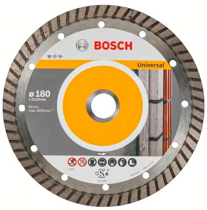 Диск алмазный отрезной для больших УШМ со стопорной гайкой BOSCH STANDARD FOR UNIVERSAL TURBO 2 608 603 251 Дрели алмазного бурения