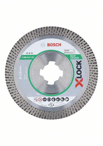 Диск алмазный отрезной для малых УШМ BOSCH X-LOCK BEST FOR HARD CERAMIC 2 608 615 134 Дрели алмазного бурения