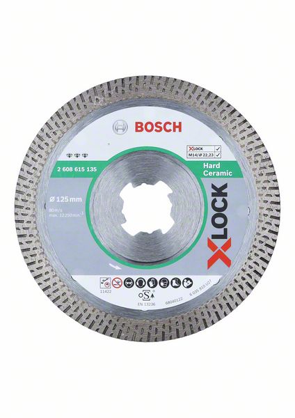 Диск алмазный отрезной для малых УШМ BOSCH X-LOCK BEST FOR HARD CERAMIC 2 608 615 135 Дрели алмазного бурения