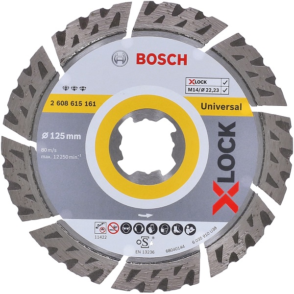 Диск алмазный отрезной для малых УШМ BOSCH X-LOCK BEST FOR UNIVERSAL 2 608 615 161 (2608615161) Дрели алмазного бурения